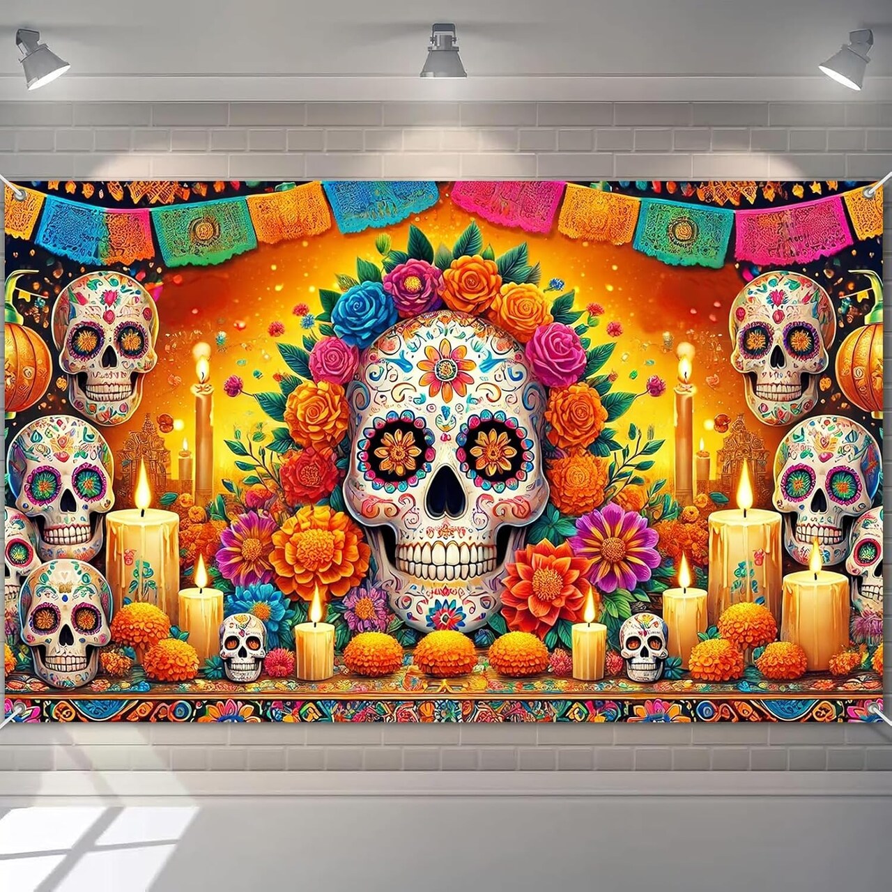 Day of the Dead Banner 71x43 Inch Día de los Muertos(Day of the Dead Decor#0012)71"L x 43"W